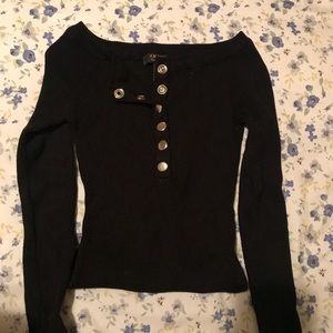 Black ribbed bodysuit